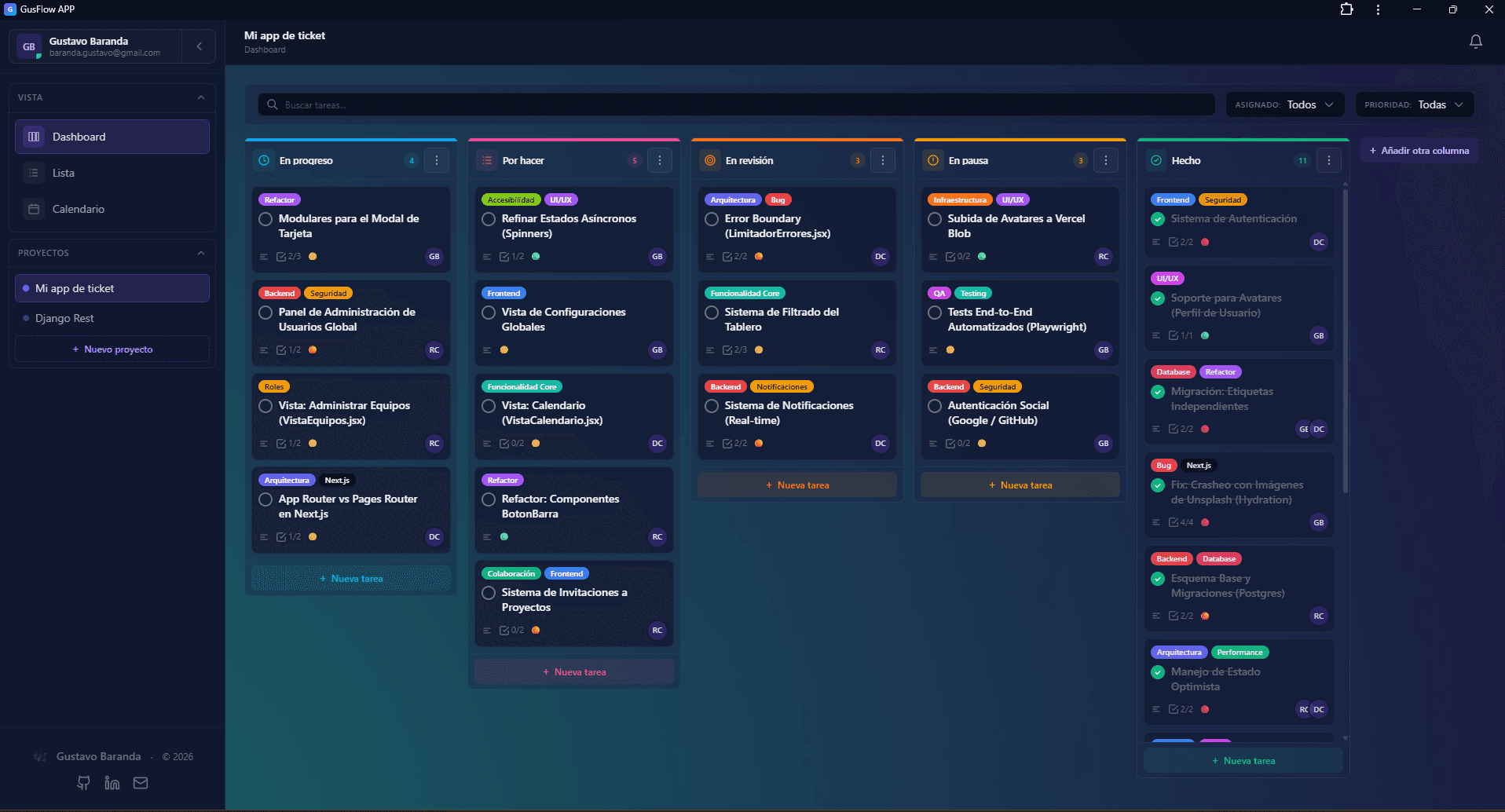 GusFlow — Gestor de Tareas Kanban (PWA)